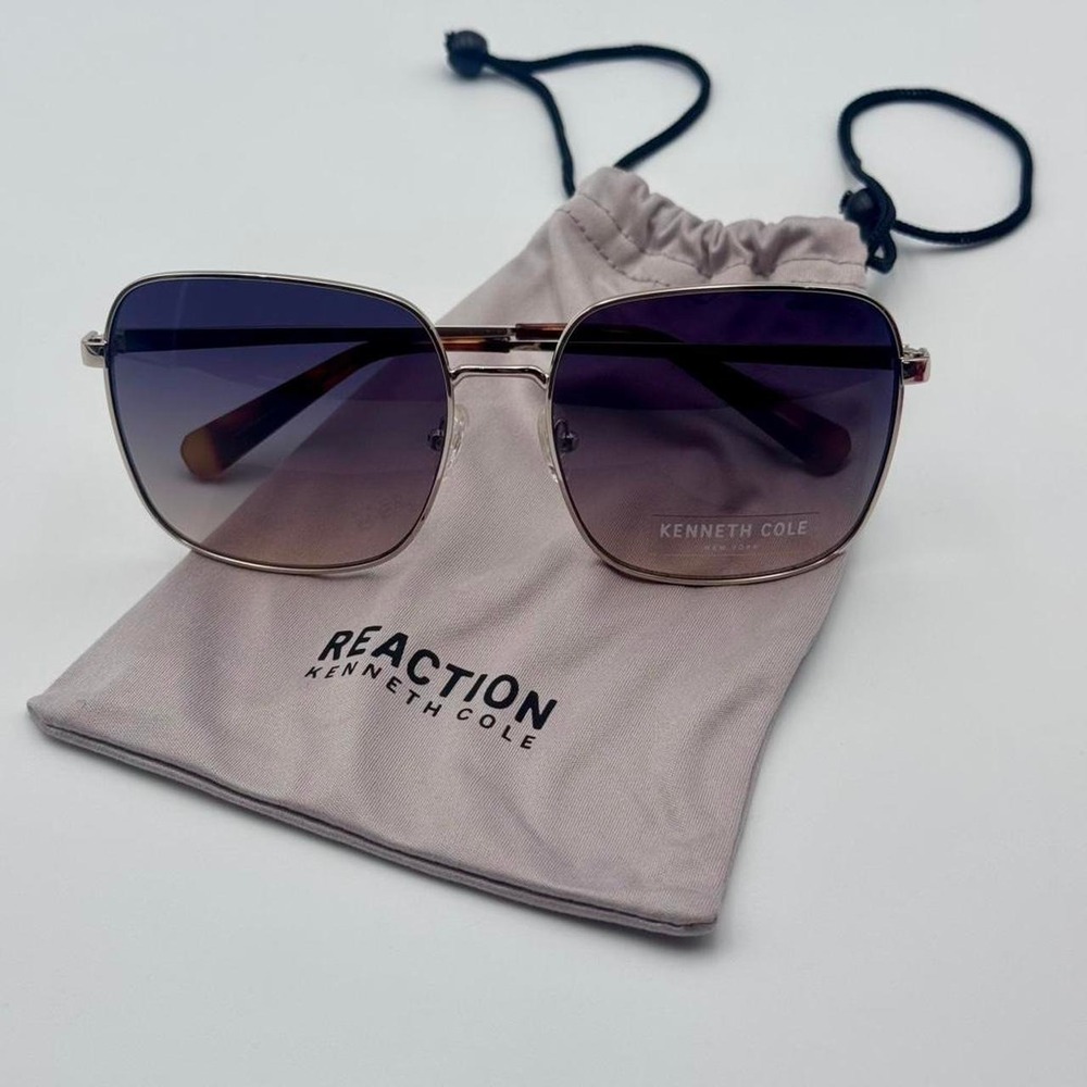 Kenneth Cole Reaction Women's Gold Frames Oversized Square Gradient/Smoke Lens